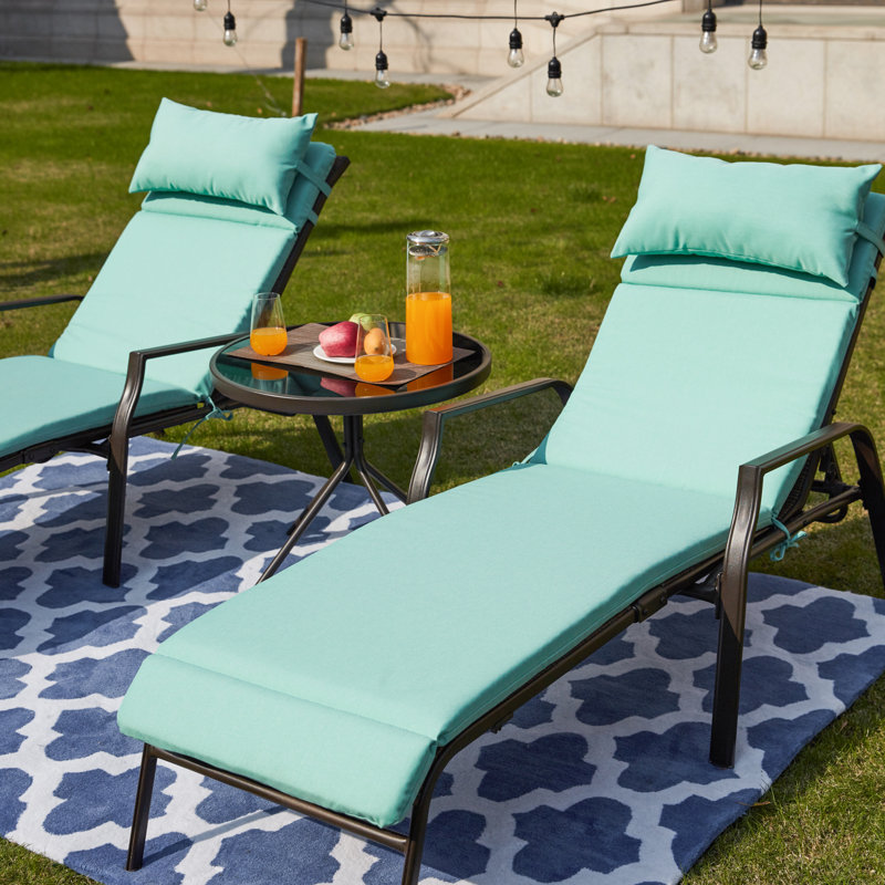 Darby Home Co Wabbaseka Outdoor Chaise Lounge with Table & Reviews